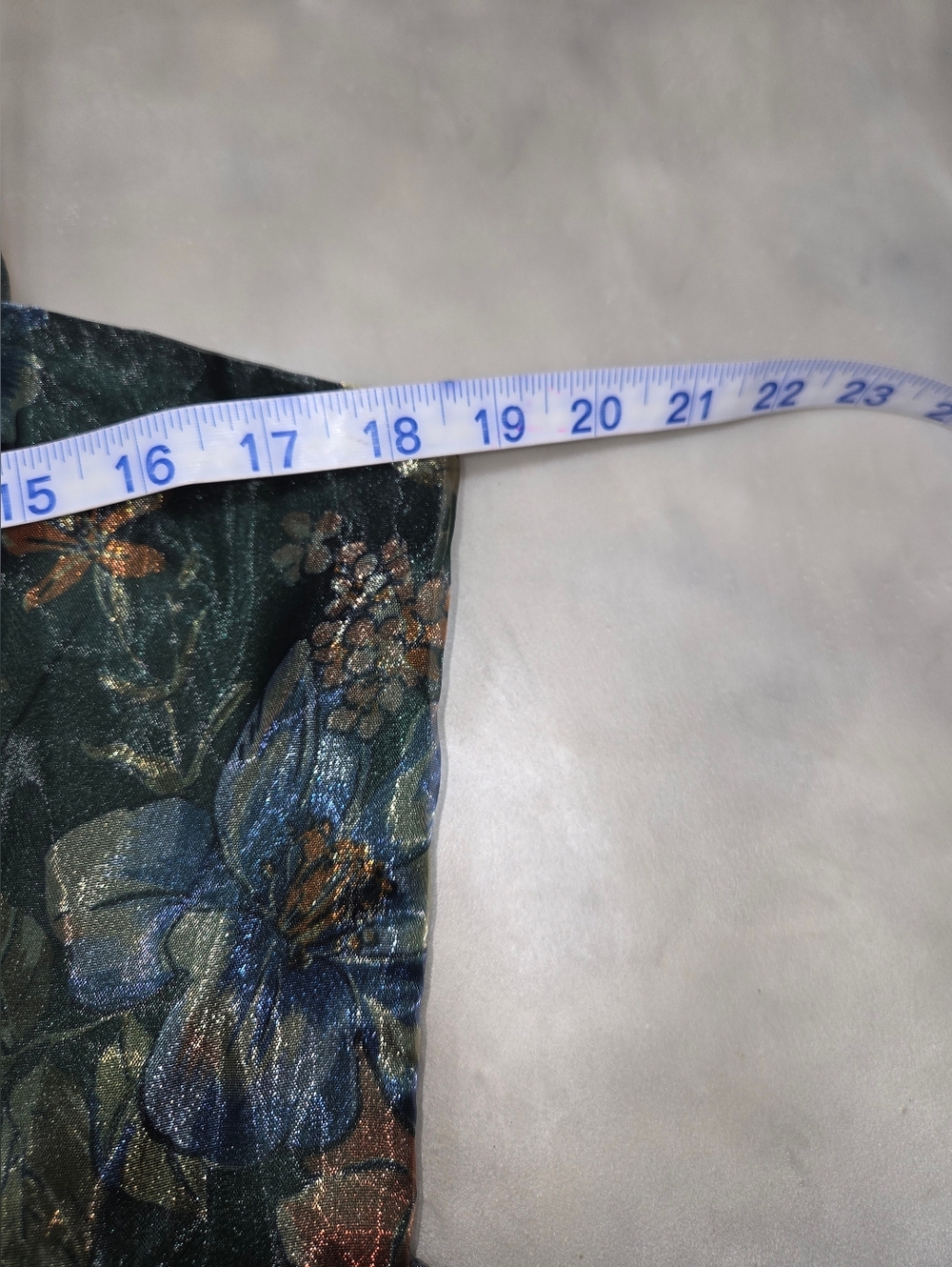 Lulu's Green Floral Maxi Dress with Blue and Brown Accents - Picture 8 of 12